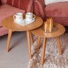 Side tables HELENA 2pcs set D40xH40cm, D50xH45cm, oak