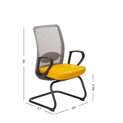 Guest chair ANGGUN yellow grey
