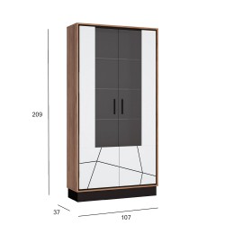 Kapp BROLO 107x37xH209cm, must valge