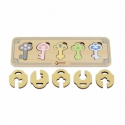 CLASSIC WORLD Wooden Montessori Sensory Puzzle Keys and Locks to Match