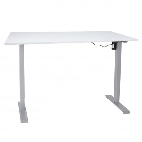 Письменный стол ERGO с 1 мотором 140x80см, серо-белый