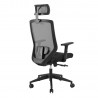Рабочий стул JOY 64x64xH115-125см, сиденье  ткань, спинка  сетка-ткань, цвет  чёрный