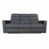Recliner sofa GASTON 3-seater, electric, grey velvet