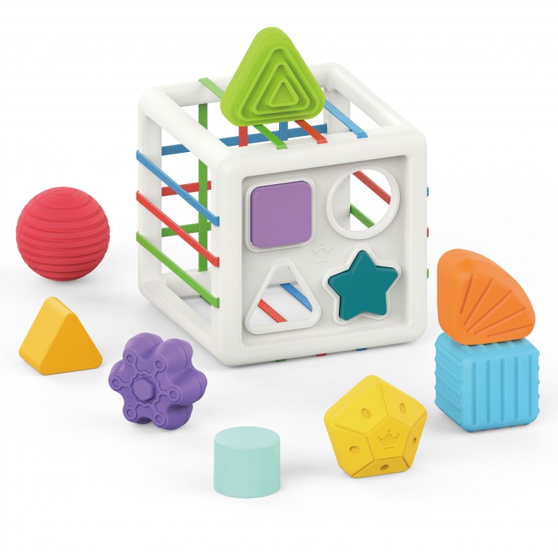 WOOPIE Гибкий сенсорный сортировщик кубиков для детей Разноцветные формы 11 эл.