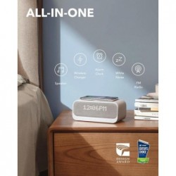 Portable Speaker|SOUNDCORE|Wakey|White|Wireless|2xUSB 2.0|Bluetooth|A3300G21