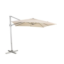 Зонт от солнца ROMA 3х2,4хВ2,72м, алюминиевая ножка с порошковым покрытием, серебристый. Покрытие  полиэстер, цвет  беже