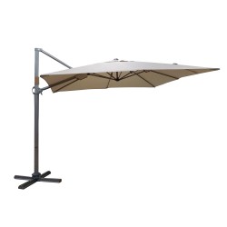 Зонт от солнца ROMA 3x3xВ2,72м, ножка с порошковым покрытием, цвет  серебро, материал  полиэстер, цвет  бежевый