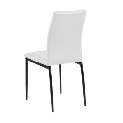 Обеденный стул DEMINA, 53x43,5x92см, ткань  имитация кожи белого цвета PU