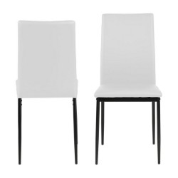 Обеденный стул DEMINA, 53x43,5x92см, ткань  имитация кожи белого цвета PU
