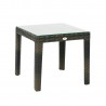 Side table WICKER 50x50xH45cm, table top  clear glass, frame  aluminum with plastic wicker, color  dark brown