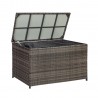 Cushion box WICKER 122x52xH62cm, steel frame with plastic wicker, color  dark brown