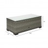 Coffee table GENEVA 105x51xH39cm, table top  5mm clear glass, aluminum frame with plastic wicker, color  grey