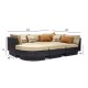 Sofa set STELLA with beige cushions, aluminum frame with plastic wicker, color  dark brown