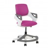 Детский рабочий стул ROOKEE 64x64xH76-93см, сиденье и спинка с обивкой, цвет  розовый, белый пластиковый корпус