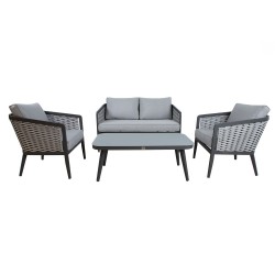 Garden furniture set MARIE table, sofa and 2 chairs, grey