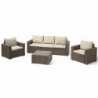 Garden furniture set California 5set with cushion, cappuccino