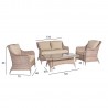 Garden furniture set EDEN table, sofa and 2 armchairs, aluminum frame with plastic wicker, color beige
