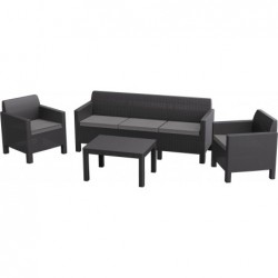 Set Orlando with 3-seat sofa, graphite