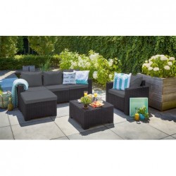 Garden furniture set Moorea with cushion, graphite