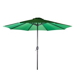 Зонт от солнца BAHAMA D2,7м, oткрывается лебёдкой, ножка  алюминий, цвет  серебристый, покрытие  зелёный