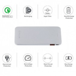 Tellur Power Bank QC 3.0 Fast Charge, 5000mAh silver