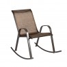 Rocking chair DUBLIN 90x63xH91cm, seat and back rest textiline, color golden brown, steel frame, color dark brown