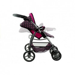 2in1 Doll Bogie and Stroller Alice - Black With Pink Dots