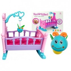 Pink Cradle for Dolls with...