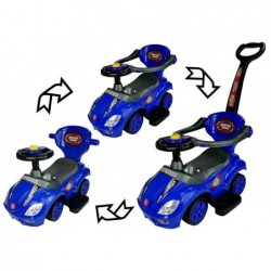 Toddlers Ride On Push Along with Parent Handle Mega Car 3in1 Blue