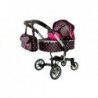 Doll Stroller Alice Black-Pink Dotted