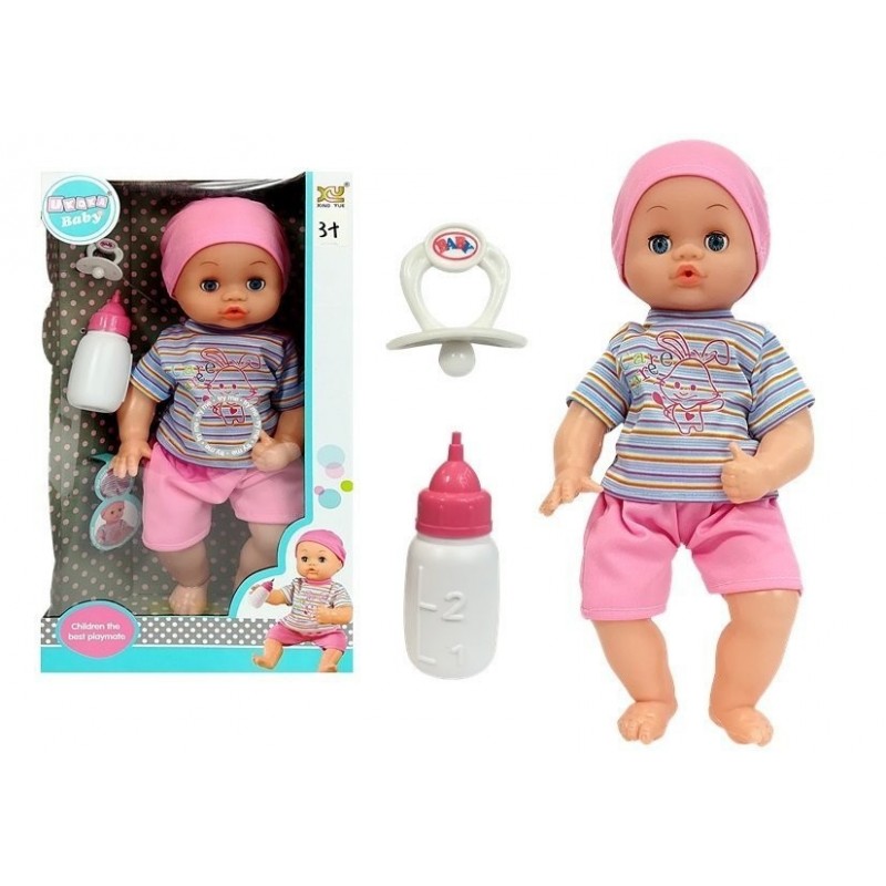 Baby Doll with a pacifier and bottle of milk