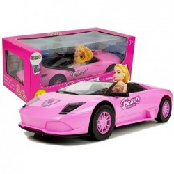 Sports car with a doll Pink
