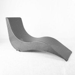 Deck chair STELLA 169x55xH88cm, aluminum frame with plastic wicker, color  dark grey