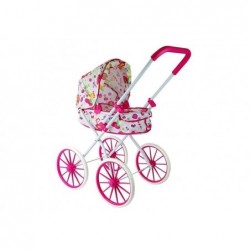 Doll Pram Retro Big Wheels Flowers