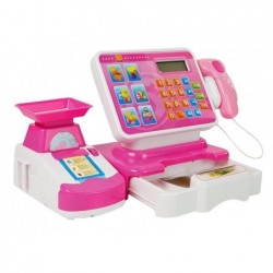 Cash Register Weight Scanner Shopping List Market Pink