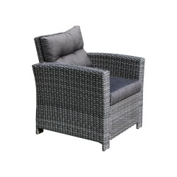 Кресло PAVIA с подушками 79x77xH84cм, рама  алюминий с плетением из пластика, цвет  тёмно-серый