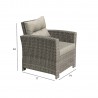 Кресло PAVIA с подушками 79x77xH84cм, рама  алюминий с плетением из пластика, цвет  коричневый