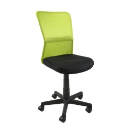 Рабочий стул BELICE 41x42xH83-93см, сиденье  ткань, цвет  чёрный, спинка  сетка, цвет  зелёный