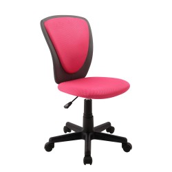 Töötool BIANCA 42x51xH82-94cm, iste ja seljatugi  võrkkangas   kunstnahk, värvus  roosa - tumehall