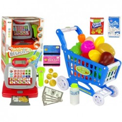 Cash Register Calculator Trolley Blue Food Products
