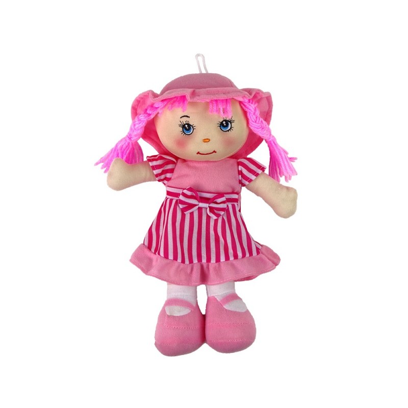 Rag Doll Huggable Pink Striped 28 cm
