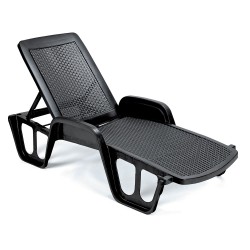 Deck chair POOL 71x192x45cm, material  plastic, color  anthracite