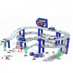 Multi Level Police Racing Track 10 Vehicles 1 Helicopter 495cm Track