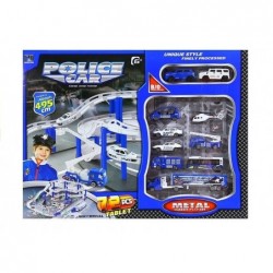 Multi Level Police Racing Track 10 Vehicles 1 Helicopter 495cm Track