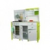 Wooden Kitchen with an Oven and Accessories Green-White 