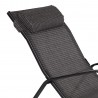 Rocking sun lounger BOSTON 128x70x85cm, seat and backrest  grey textiline, black steel frame