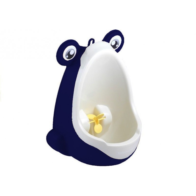 Frog-shaped Urinal Suction Cup Navy Blue and White