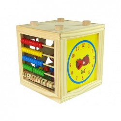 Big Wooden Educational Cube Labyrinth, Abacus, Sorter