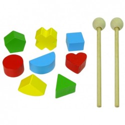 Colourful Wooden Pushchair Geometric Figures Dulcimer Beads