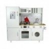 Wooden Kitchen Bianka White Cutlery Washing Machine Cabinets Fridge 102 cm High
